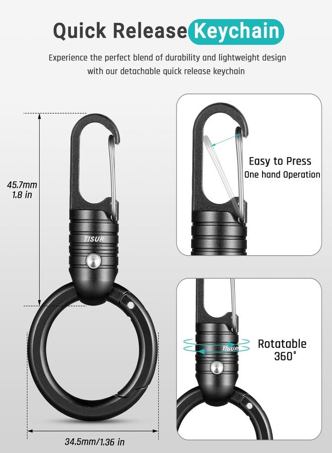 TISUR Magnetic Quick Release Keychain Clip, Small Carabiner Clip Holder,Detachable Key Chain hook with Snap Key Ring for Car (Black (1-Pack)) - Image 3